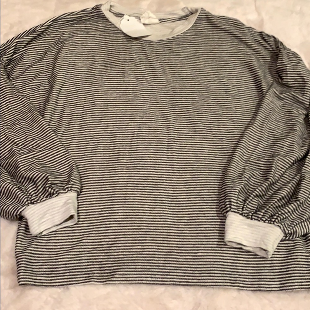 Puffy Sleeve Striped Top